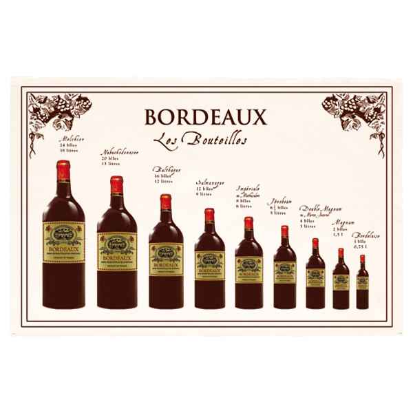 Torchon imprime bouteilles Bordeaux -1241