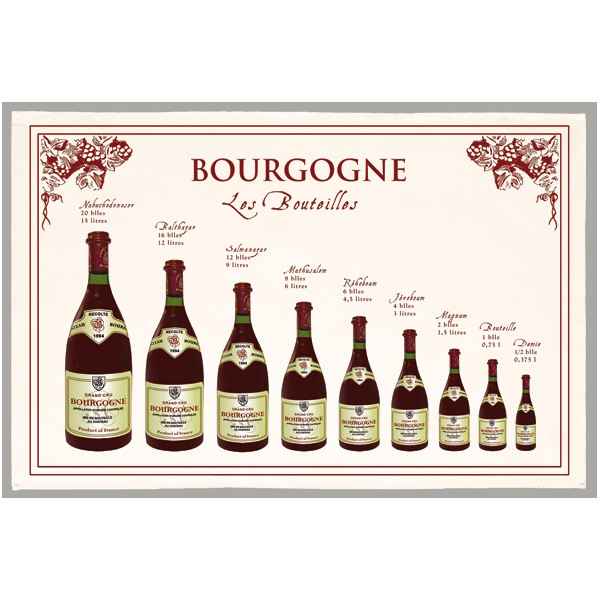 Torchon imprime bouteilles Bourgogne -1242
