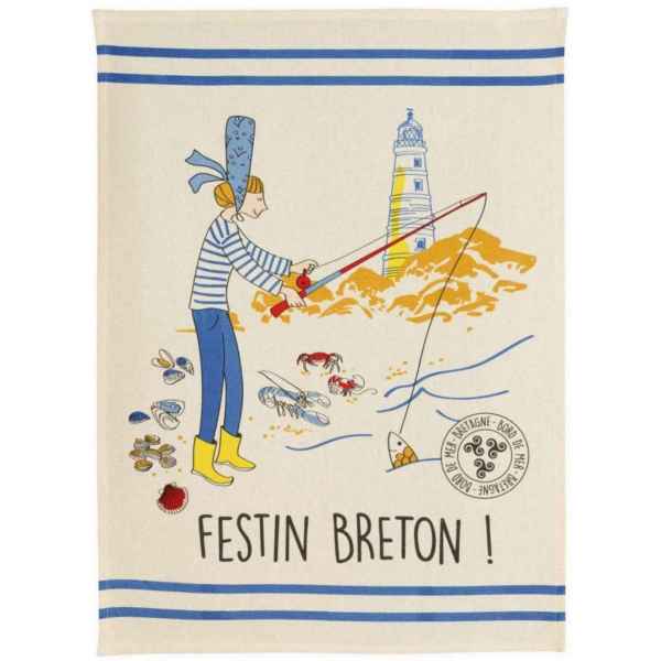 Torchon festin breton ecru 50 x 70 winkler
